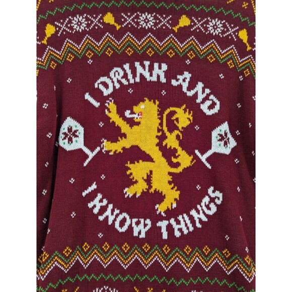 Game Of Thrones Pullover Sweater Adult Size L I Drink And I Know Things Cosplay - Picture 6 of 9